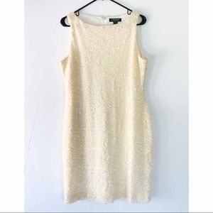 Ralph Lauren🍦Cream Sequined Cocktail Dress